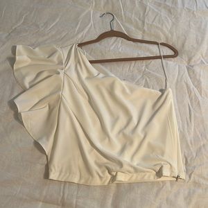 NWT one shoulder white top.